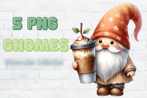 Download Watercolor Coffee Lover Gnomes Clipart - Coffee lover Collection