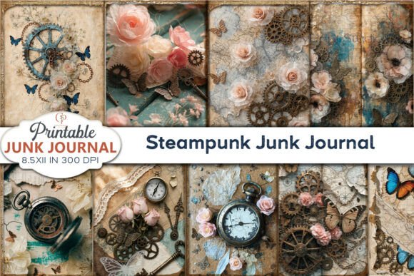 Download Steampunk Junk Journal Paper - Premium Bundle